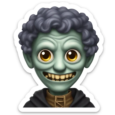 ghoul: Mischievous and occasionally malevolent spirits that inhabit wizarding dwellings, often found in attics or basements. sticker