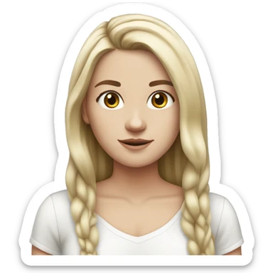 White Girl from Denmark full body pic straight hair sticker