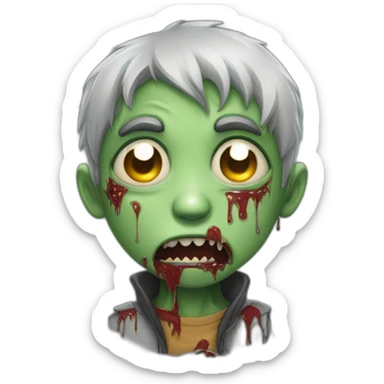 Boy dressed as a zombie see candy crying tears for candy sticker