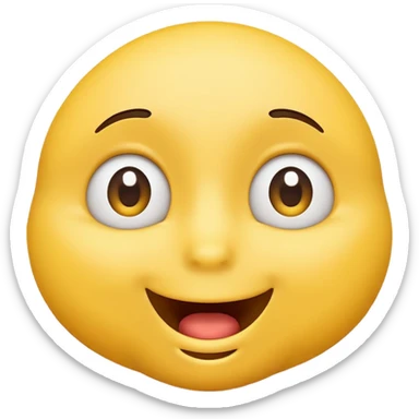 Create a royalty free "thinking" emoji with the mouth pulled up to the left and the eyes looking up to the right sticker