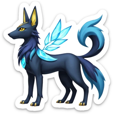 Suicune-Anubis-Umbreon-Manectric-Luxray-Fakémon-fusion-animal-creature, full body  sticker