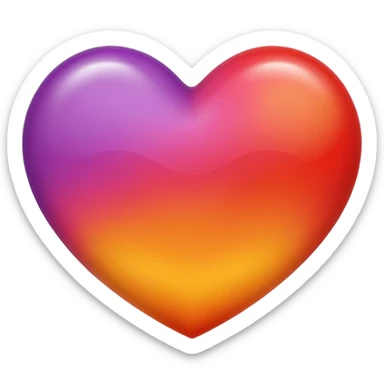 heart with gender questioning pride flag colors sticker