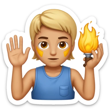 An emoji representing the ironman challenge for an mmorpg player who crafts everything themselves the hard way, and does not buy or sell items in-game. sticker
