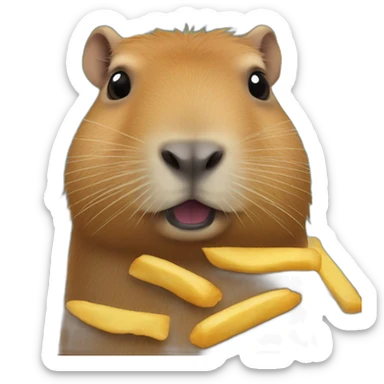capybara-eat-Frenchfries sticker