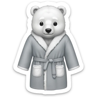 grey shower robe with polar bears sticker