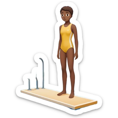 A person standing at the edge of a diving board, looking nervous. Below them is a pool of water labeled “Confidence.” Instead of hesitating, they count 5-4-3-2-1 and jump in, representing taking action despite fear.  sticker