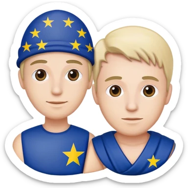 european union enthusiast with flag man sticker