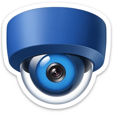 Dome cctv camera in blue sticker