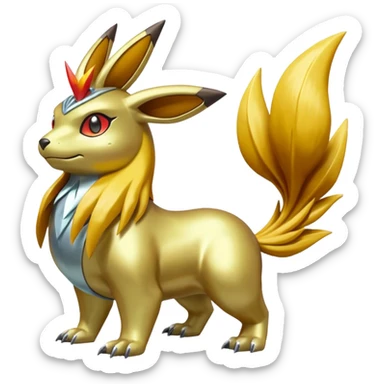 Shiny Alloy Chikorita-Victini-Raikou-Entei-Fakémon-hybrid (full body) sticker