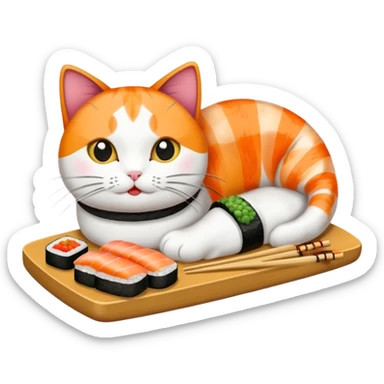 sushi with cats sticker