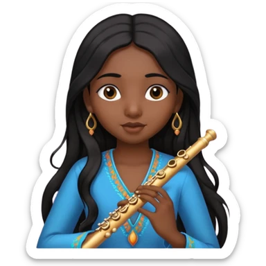 Indian Girl With Flute sticker