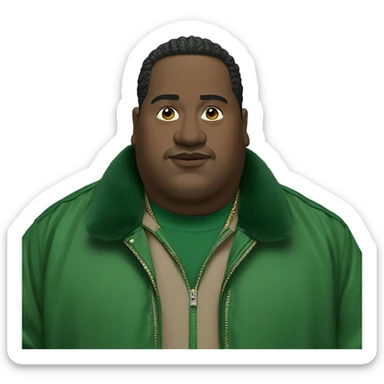 Heavy guy wearing gucci green smoke  sticker