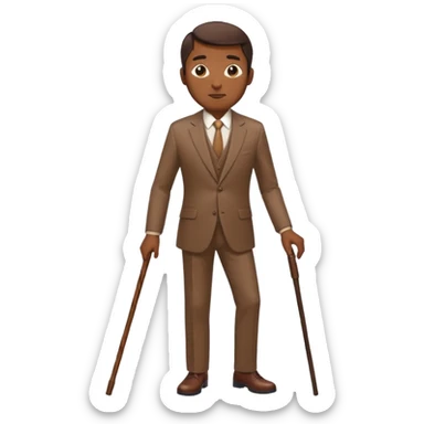 Give me a brown suit with stick  sticker
