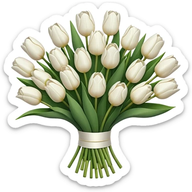 White tulips bouquet sticker