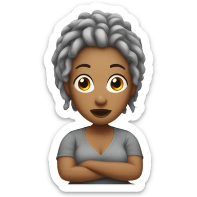Curvy woman with gray locs fell out of bed sticker