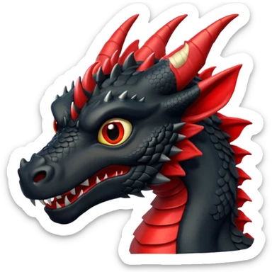 Un dragón negro furia sticker