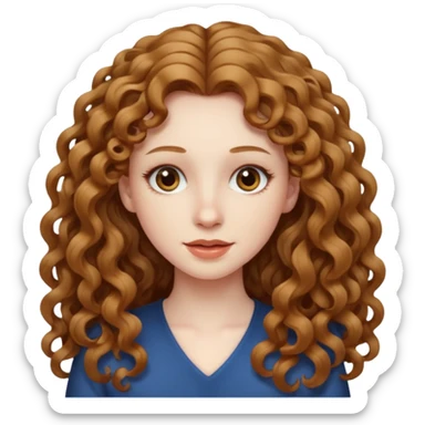 really long hair light brown curly pale skin sticker