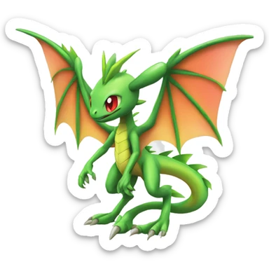 Full body sharp edgy shiny punk colorful Fairy-Flygon-Scyther-grovyle sticker