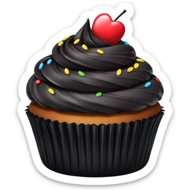 Black cupcake sticker
