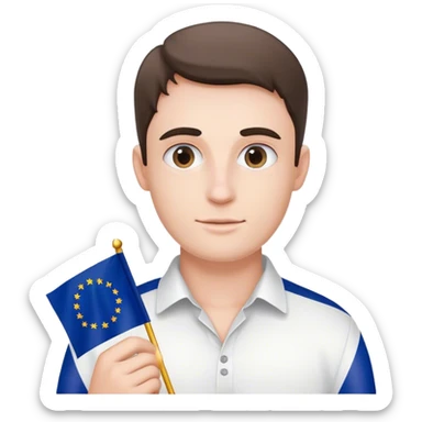 european union enthusiast with flag man sticker