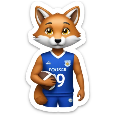 Leicester football supporter with fox on shoulder  sticker