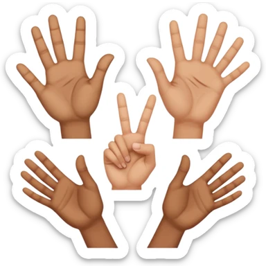 W V as hand signs sticker