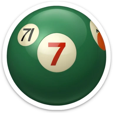 green billiard ball 7 number  sticker