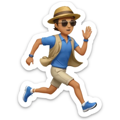 Man trying to catch up to car sticker