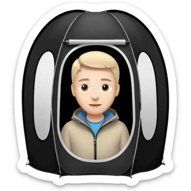 black Tall Oval Narrow Pop up one person tent  sticker