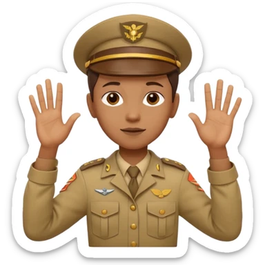 “Emoji-style person in a scout uniform making a balancing gesture with both hands sticker