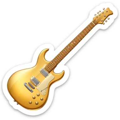 cinematic-realistic-guitar,-polished-metal,-warm-golden-reflections-dancing-along-its-surface,-soft-hands-carefully-positioned-over-the-keys,-glowing-with-an-elegant-and-airy-charm. sticker