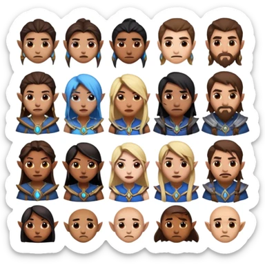Characters from world of warcraft in different emotion sticker