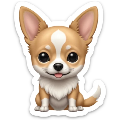 Chihuahua blanco con negro. Grandes orejas super delgado sticker