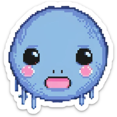 embarrassed face, sweat drop, blushing sticker