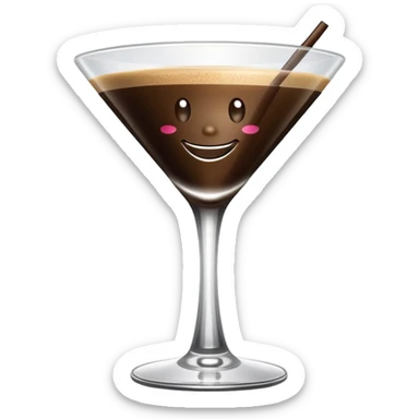 Espresso martini glass with a smile  sticker