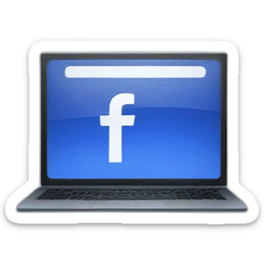 computer screen with facebook logo  sticker