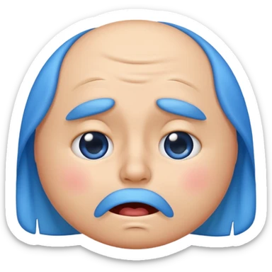 fart emoji with blue face, wind lines, embarrassed expression sticker