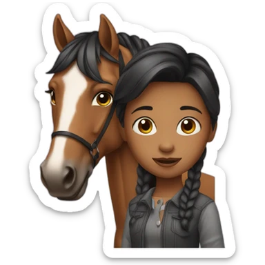 Girl with horse sticker