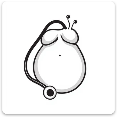 A pregnant belly with a stethoscope sticker
