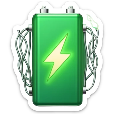 bateria carada al 100% para un video de tecnologia  con linea verdes sticker