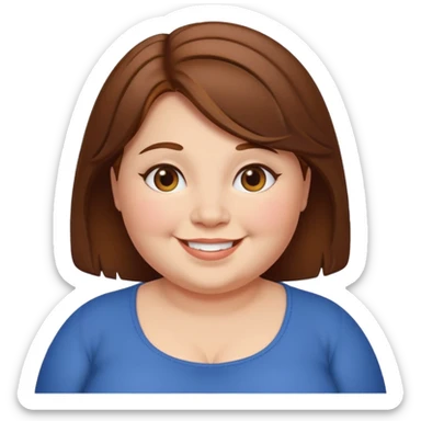 chubby lady with a brown hair sticker
