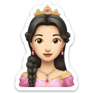The most beautiful Asian princess with a crown with the inscription Ayana sticker
