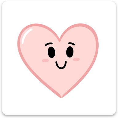 funny children's drawing of a heart with a cute face, pastel colors sticker