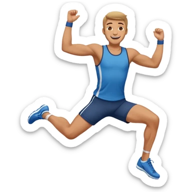 a man jumping and rejoicing sticker