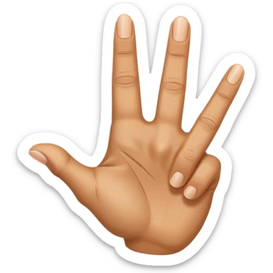 a closed hand with the index finger and middle finger pointing sticker