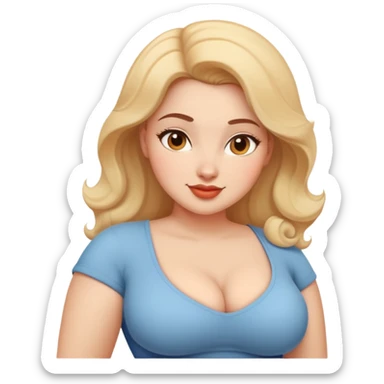confident woman with curvy figure, large bust and hips, friendly expression sticker