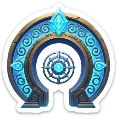 universe gate object icon, gigantic cosmic portal doorway, swirling galaxy energy inside, glowing starry aura, mystical space runes, fantasy sci-fi style, 3D cartoon, mobile game icon style, centered, clean background, no text, no watermark sticker