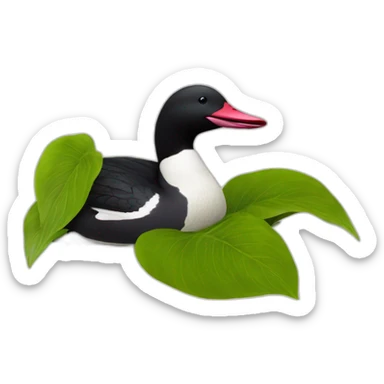 smiling minnesota loon nestled in Cypripedium reginae sticker