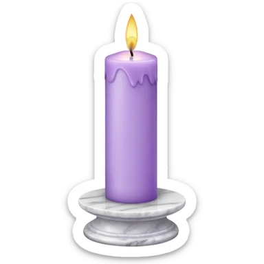 pastel-violet candle on a white tall marble-stone-pedestal-stand sticker