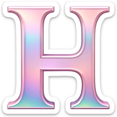 Iridescent pastel pink romantic formal elegant sophisticated cultured neat pretty beautiful nifty cute Font setting icon with letter H sticker